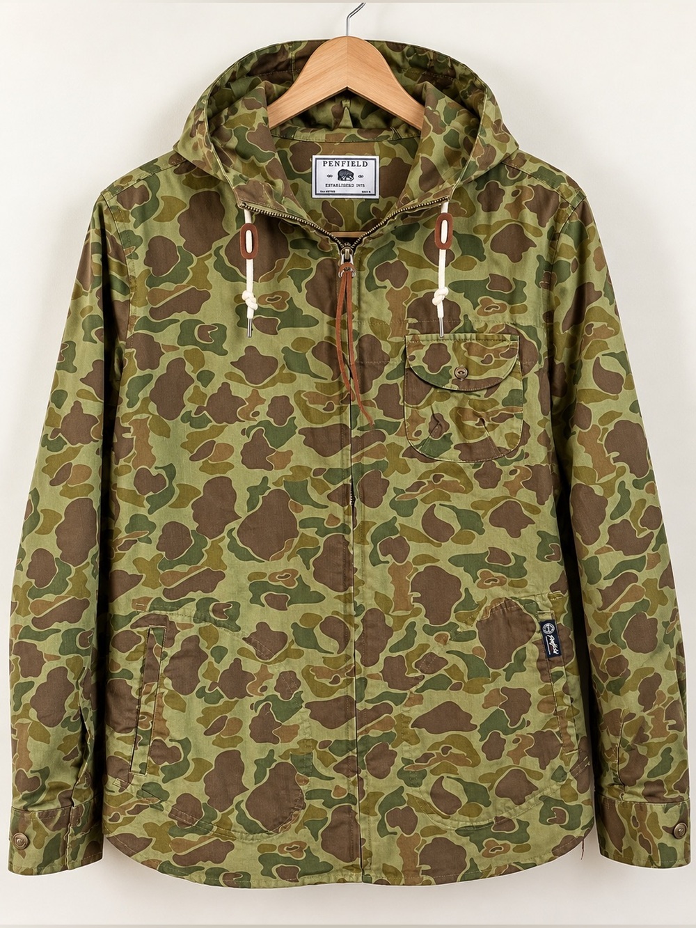 Penfield Duck Camo Hooded Cotton Jacket Size Medium